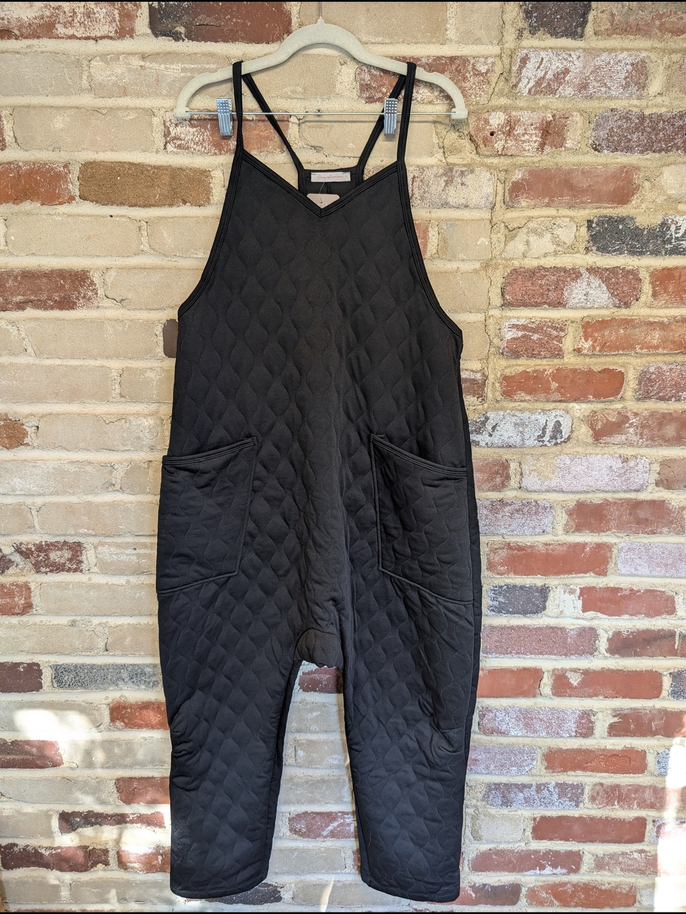Ces Femme Black Quilted Jumpsuit
